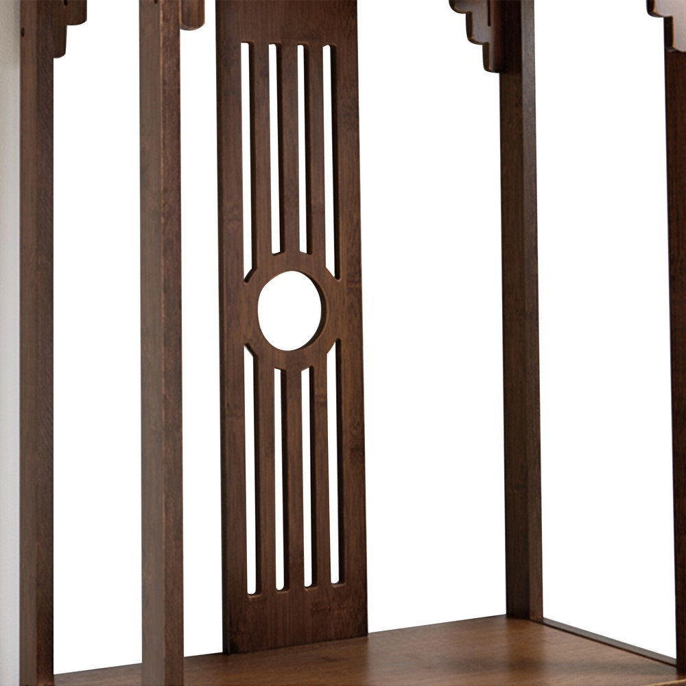 2-Layer Vintage Console Table Sofa Side Table Entryway Table Bamboo Shelf New