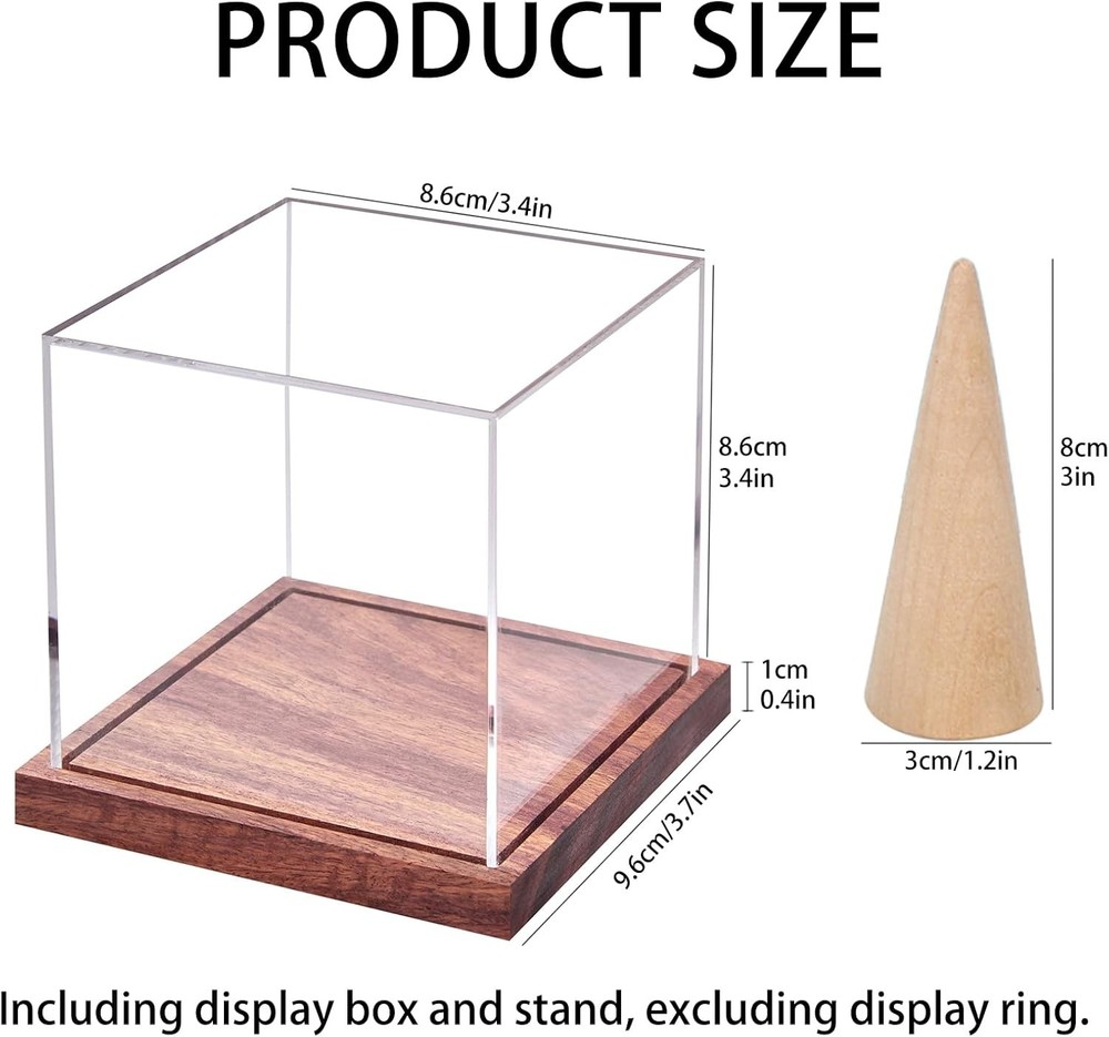 Championship Ring Display Case, No Assembly Required Clear Transparent