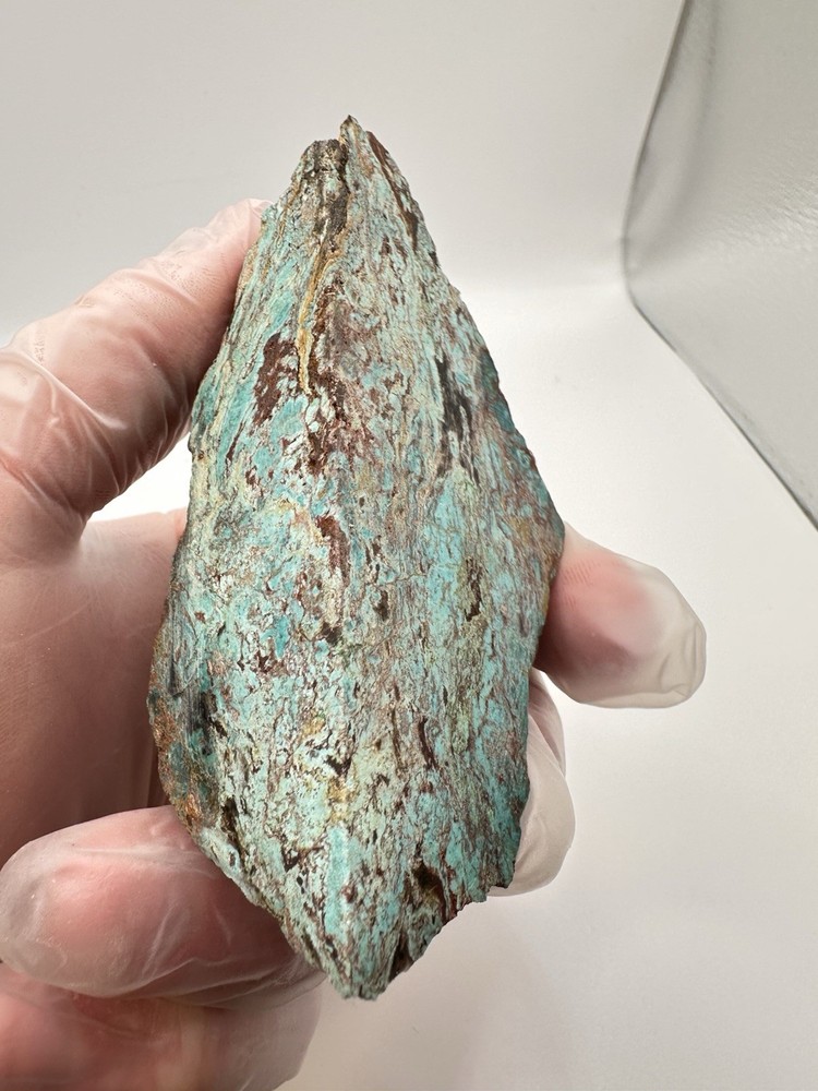 Congolese Chrysocolla Specimen - Polished Front & Base - End Cut Lapidary
