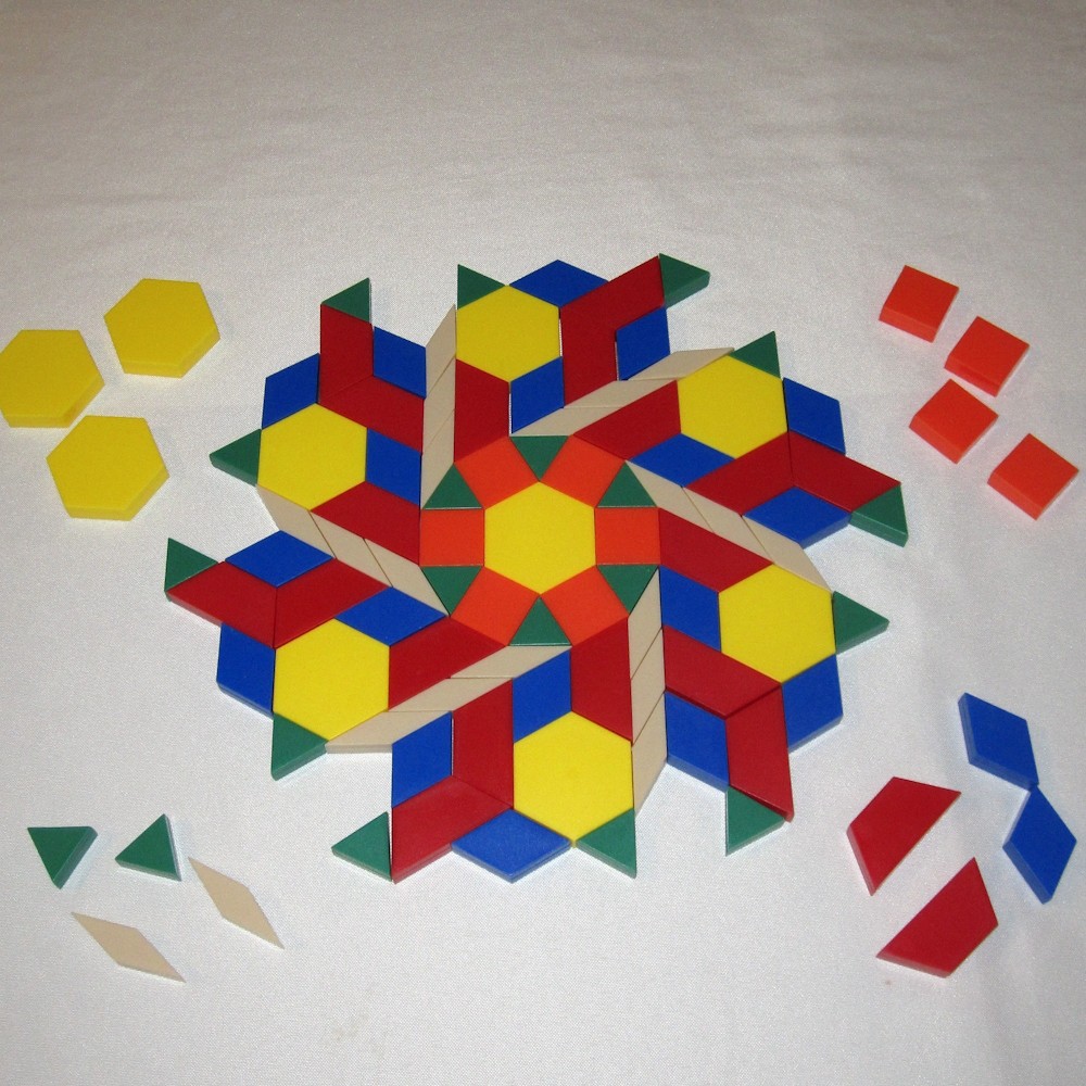 New ***100x PATTERN BLOCKS Chunky Plastic*** 1 cm thick ETA hand2mind math STEM