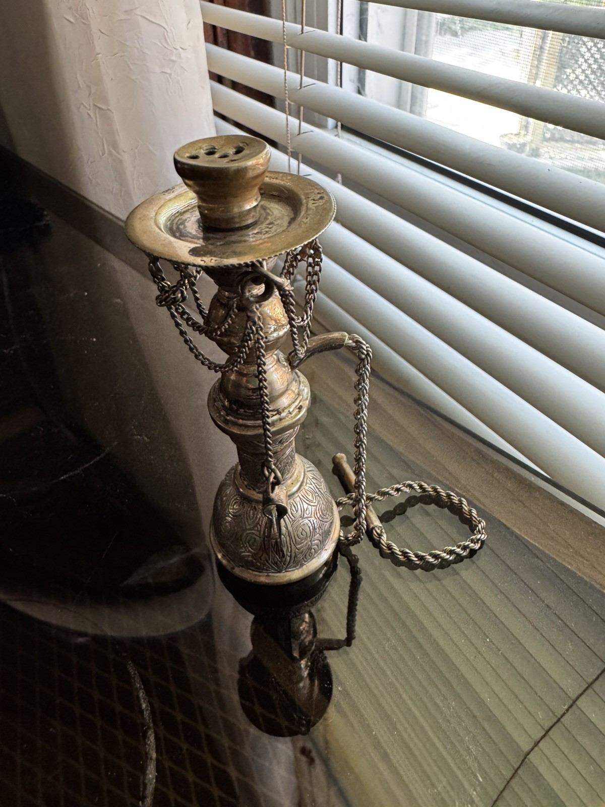 1940’s Egyptian Sterling Silver Hookah Miniature