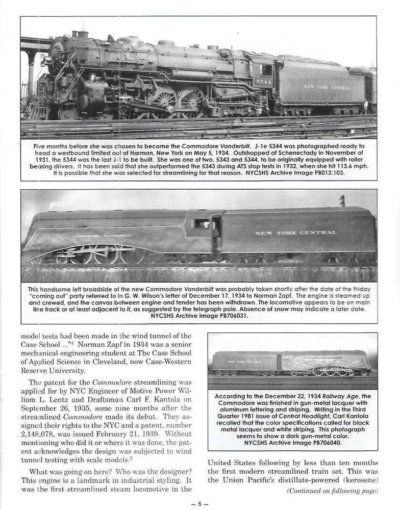 Central Headlight Magazine 3 2020 Streamlining Commodore Vanderbilt West Shore