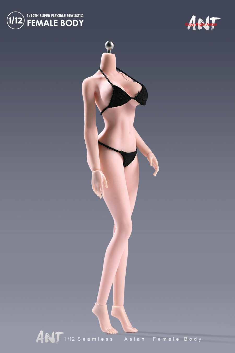 US ANT 1:12 Pale Large Breast Plump Hip Seamless Female Action Figure Body Doll