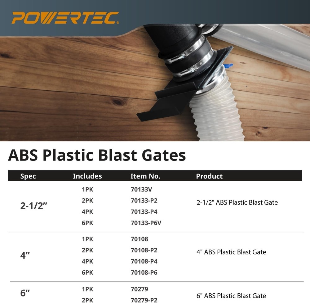 Compact 4-Inch Blast Gate with ABS Construction for Efficient Airflow Control