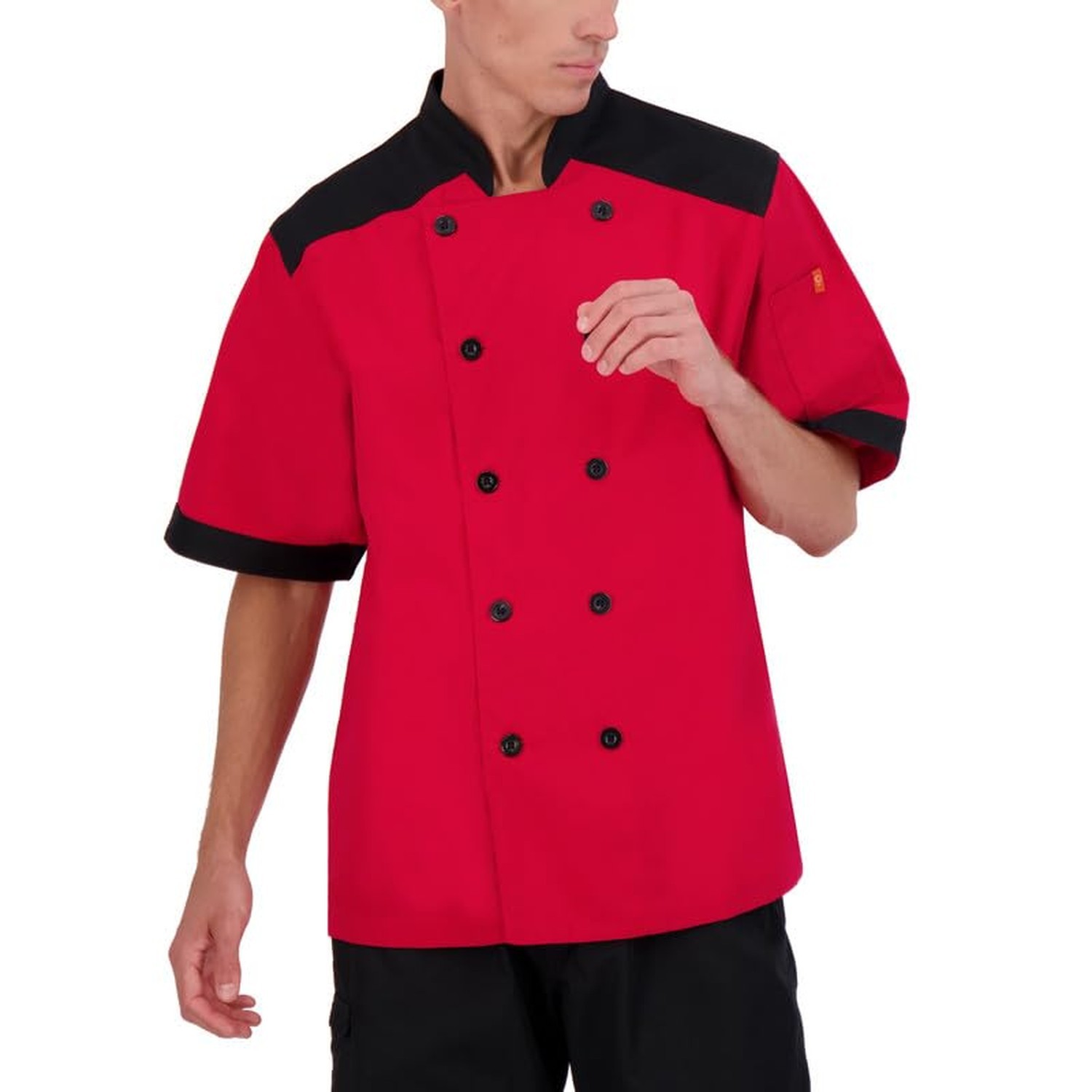 Happy Chef Men's Vertex Chef Coat Large Red