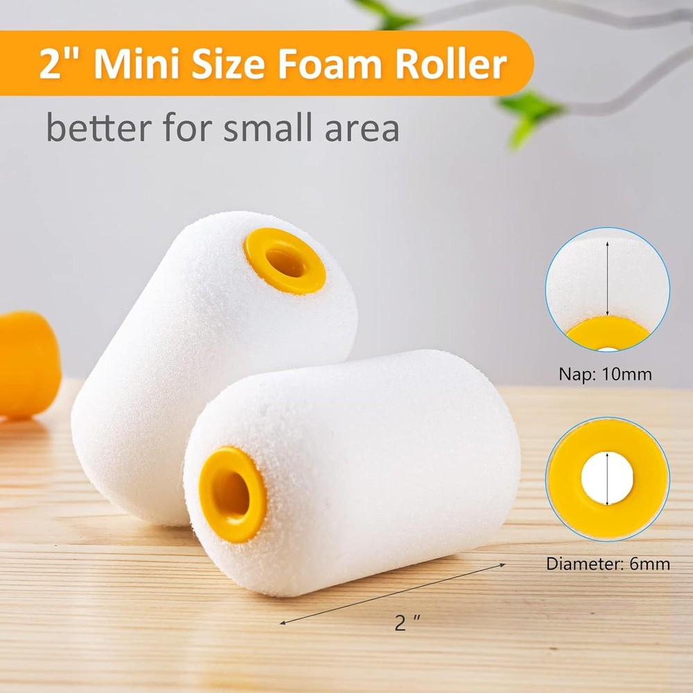 Paint Roller Kit 22 Piece, 4" 2" Paint Rollers,Foam Paint Roller,Microfiber Roll