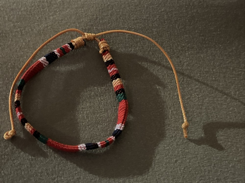 NEW BOHO BRAID THREAD FRIENDSHIP BRACELET ADJUSTABLE THICKER ORANGE