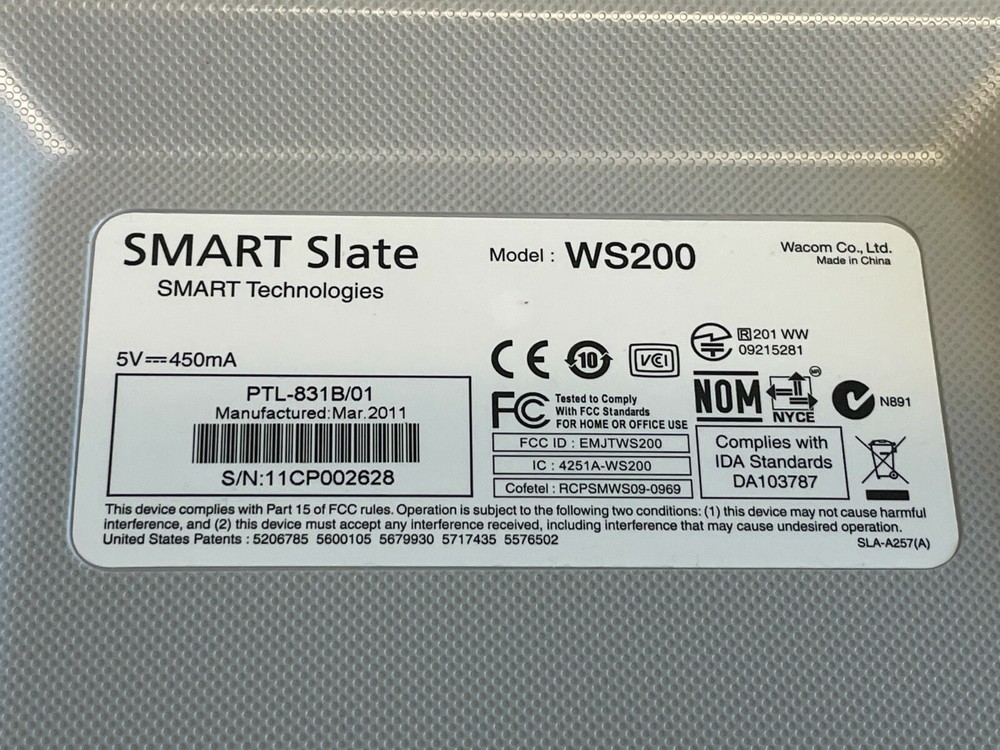 AA4: Smart Technologies SMART Slate WS200 Wireless Slate