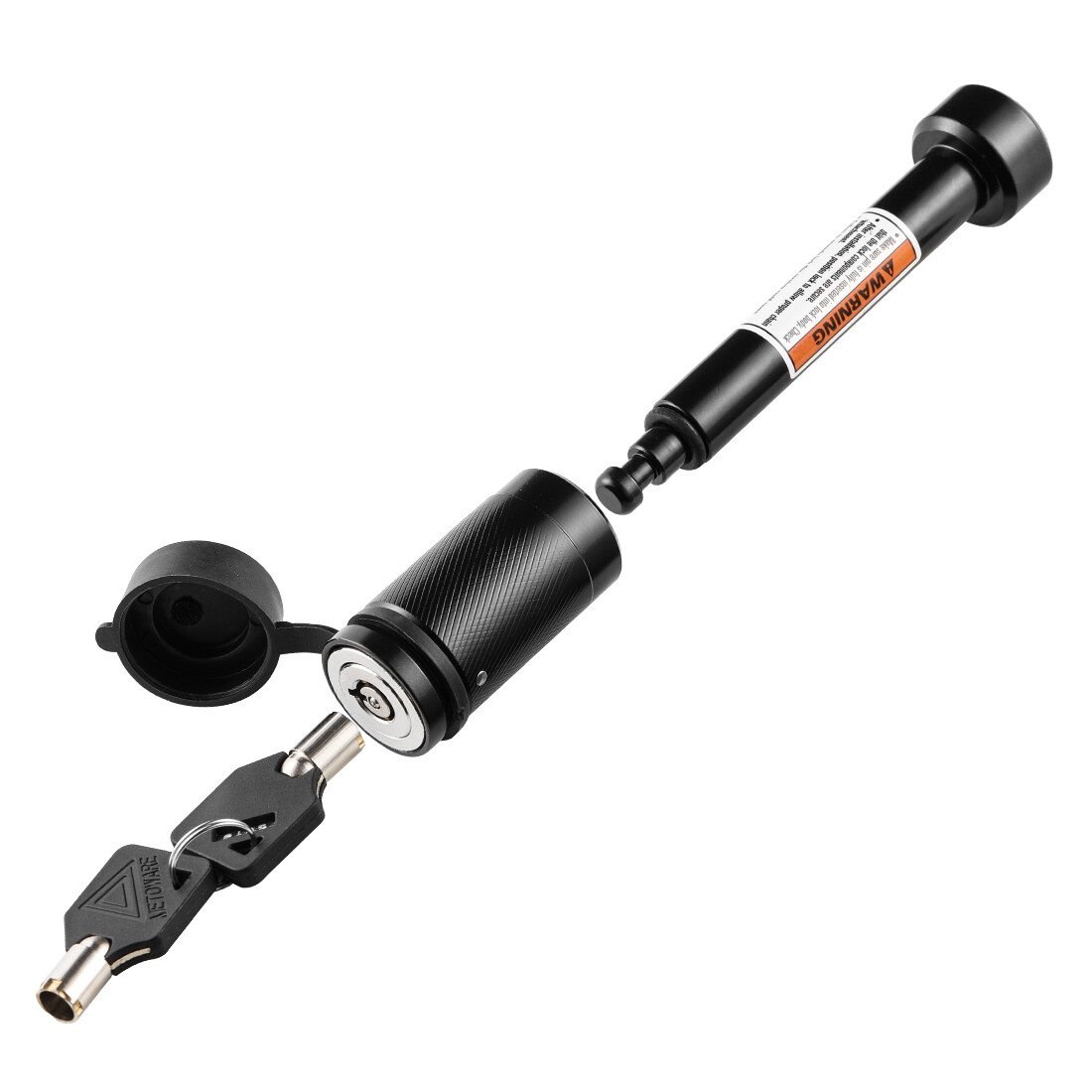 5/8" Black Trailer Hitch Receiver Locking Pin with 2 Keys