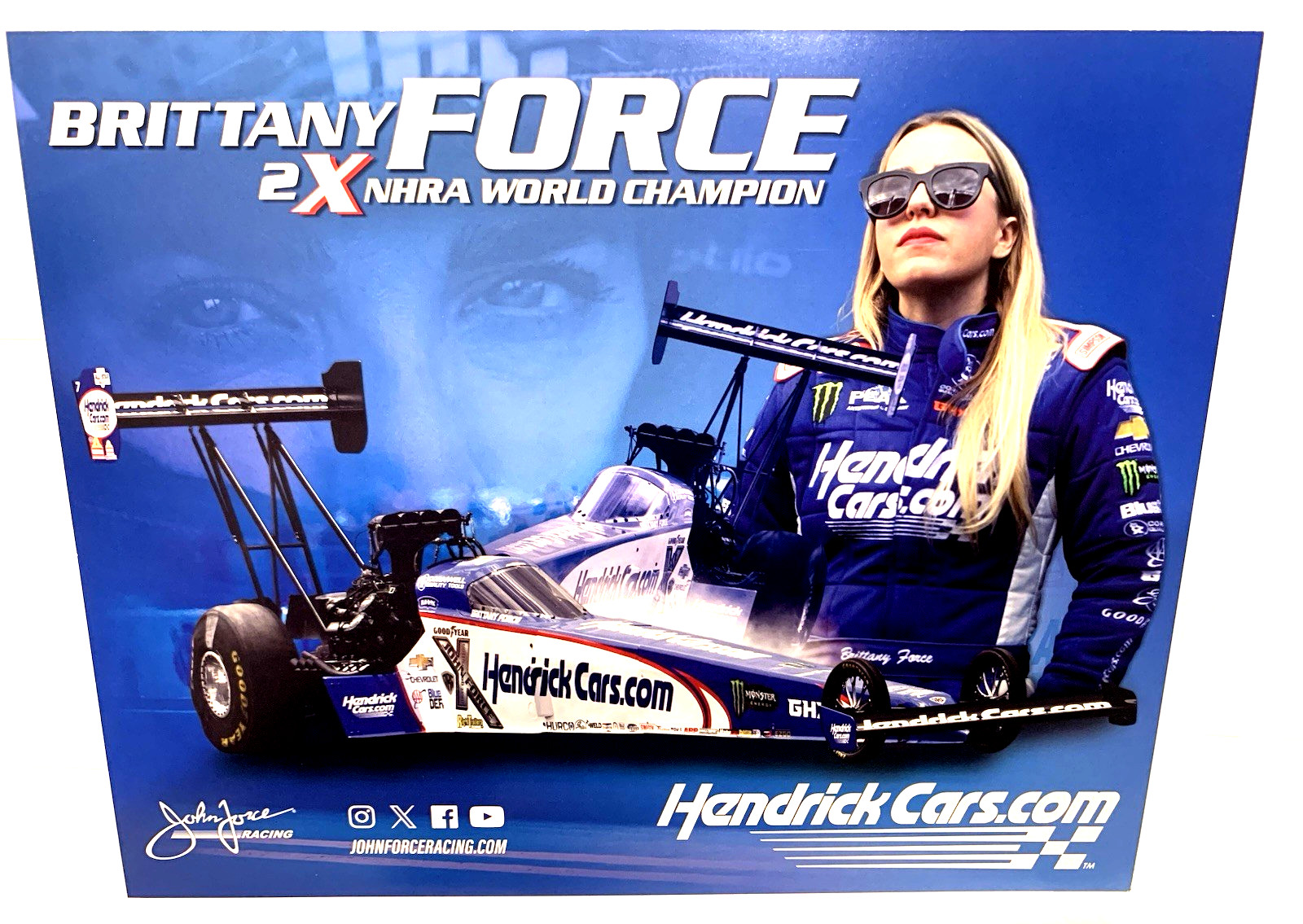 2024 JOHN FORCE RACING BRITTANY FORCE HENDRICKCARS.COM NHRA TOP FUEL POSTCARD