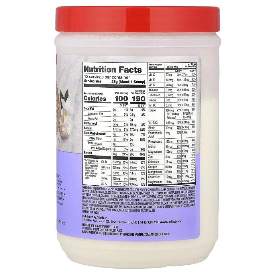 High Protein Meal Replacement Smoothie Mix, Vanilla Cream, 11oz - 2 Pack