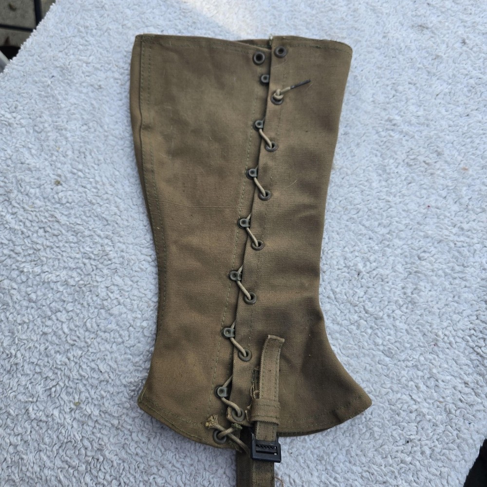 Vintage US Army WWII M-1938 Canvas Legging Size 3 A.L. Ettinger Made USA Single