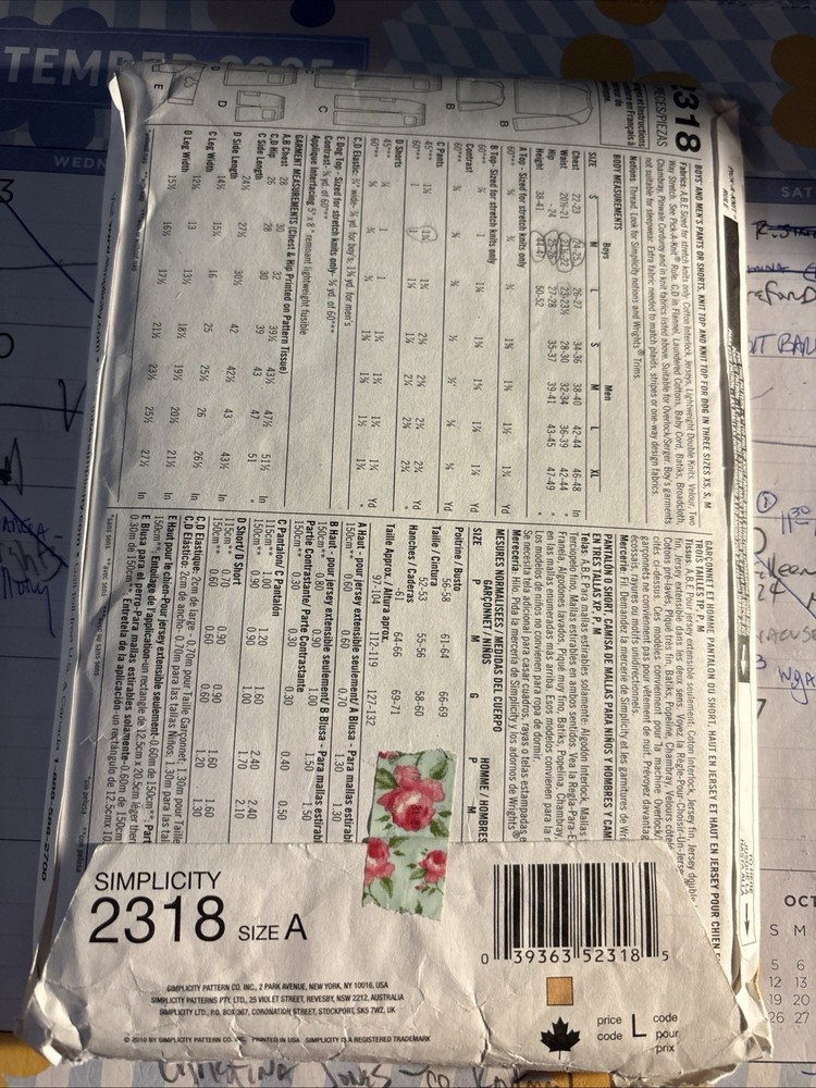 Simplicity 2318 Tops Bottoms