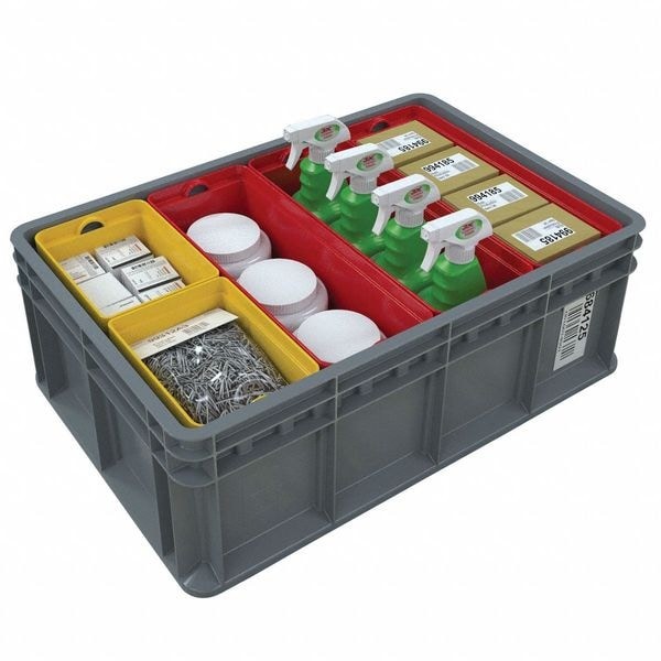 Akro-Mils 38358Gry Solid & Stackable Straight Wall Storage Container, 11.2 Gal,