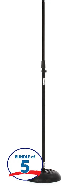 On-Stage MS7201B Round Base Microphone Stand (5-pack)
