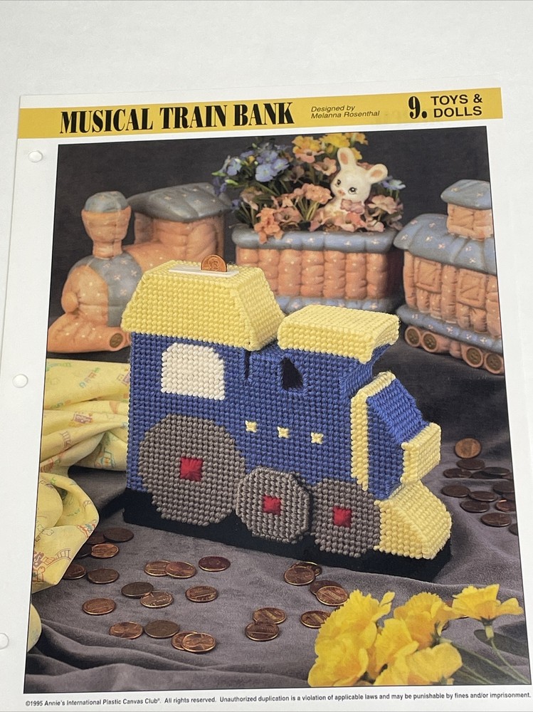 Musical Train Bank Annie's Plastic Canvas Pattern