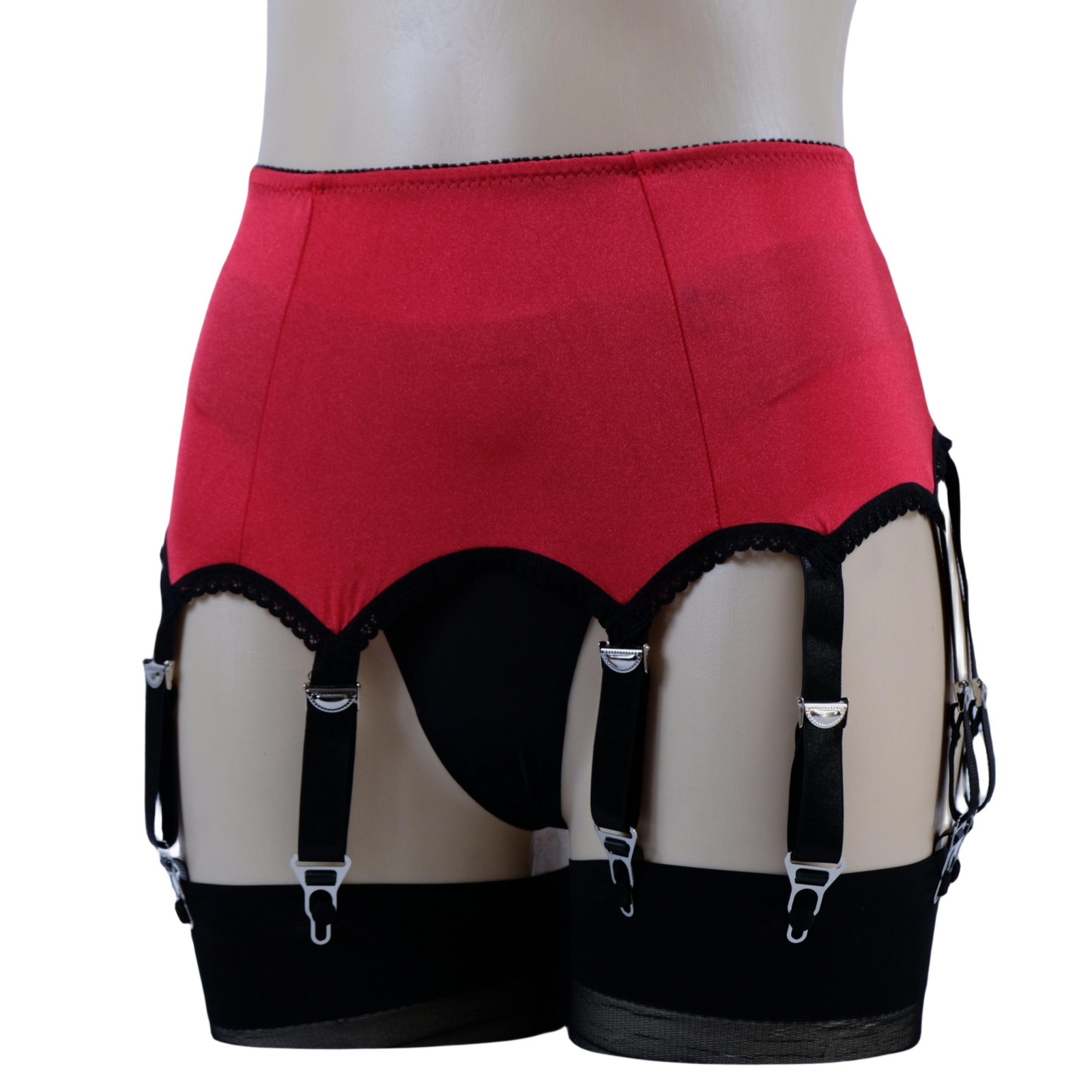 Luxallacki High Waist 10 Straps Garter Belt for Thigh Highs Girdle Metal Clips