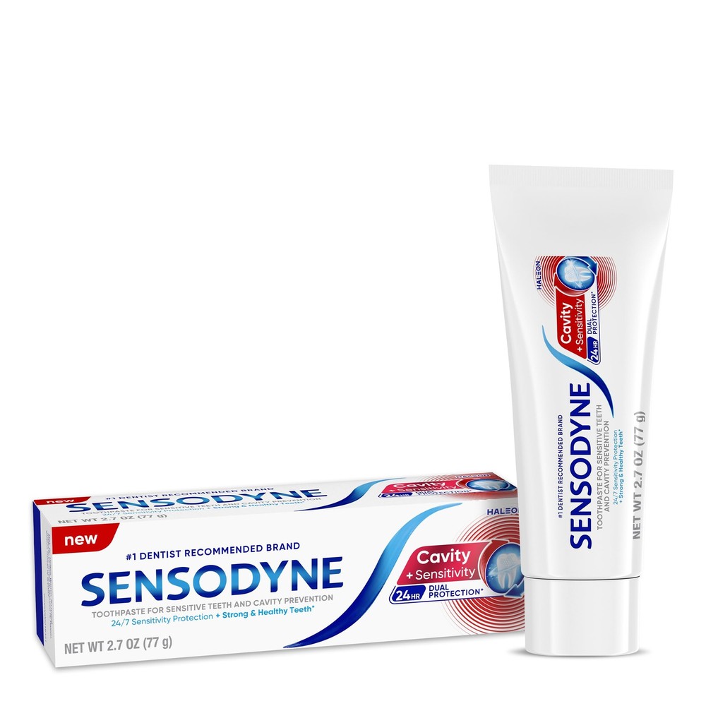 Sensodyne Cavity + Sensitivity Toothpaste, Fluoride Toothpaste for Sensitive...