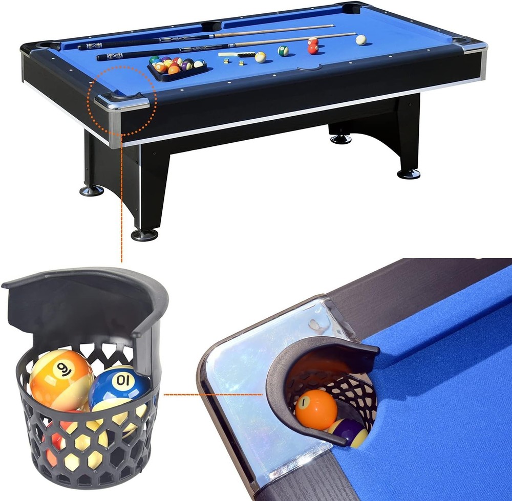 Pool Table Pockets Replacement Pockets for Billiard Table Set of 6 Plastic We...