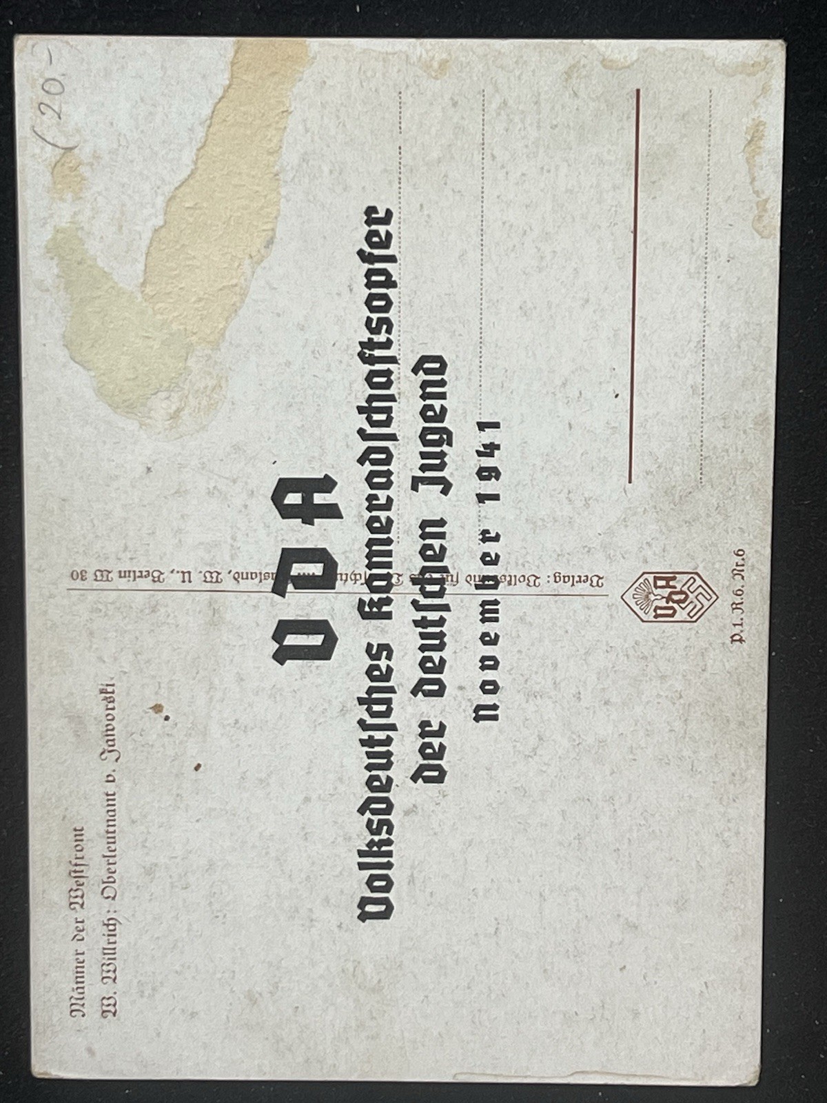 German ww2 Panzer Postcard 1941 Männer der Westfront Photo album Postkarte