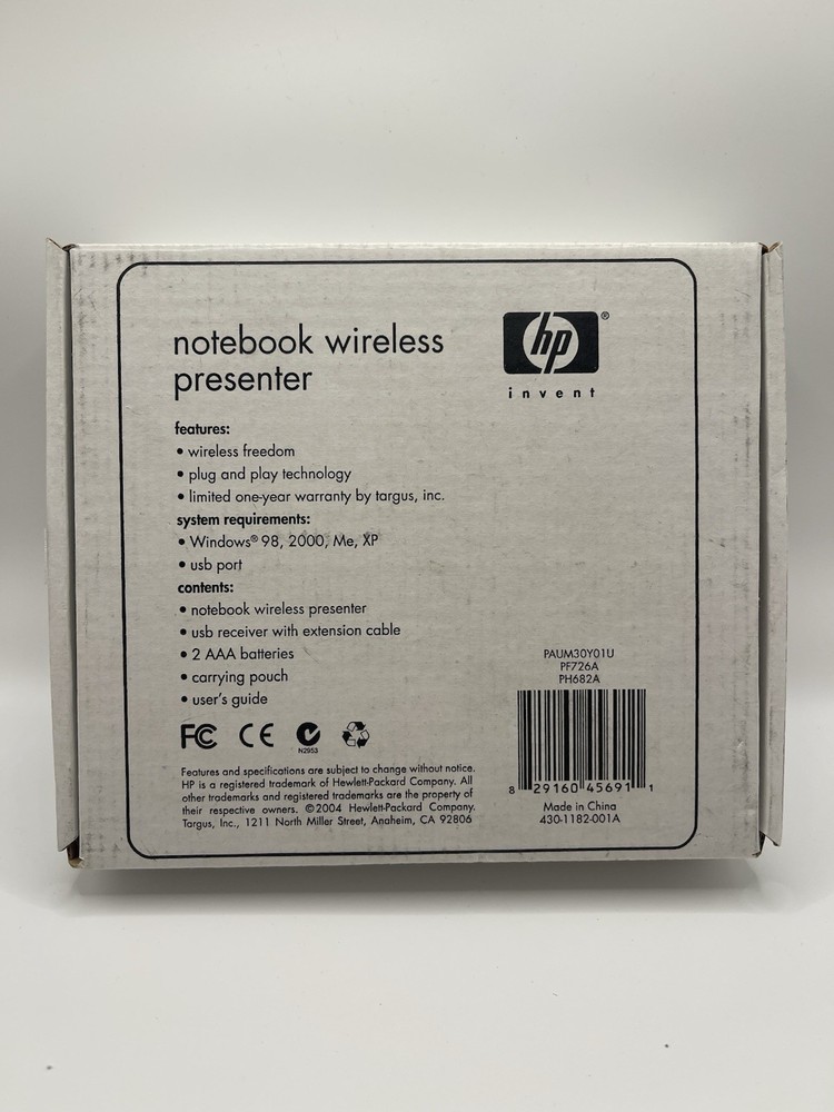 Targus Model PAUM30 Wireless Presenter Remote Control w/ Laser Pointer & USB