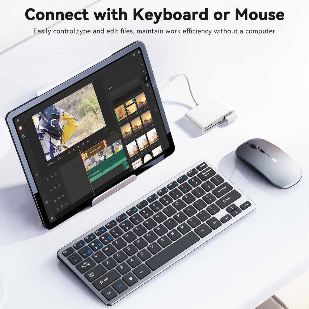 SD Card Reader for iPhone iPad, Micro Memory white