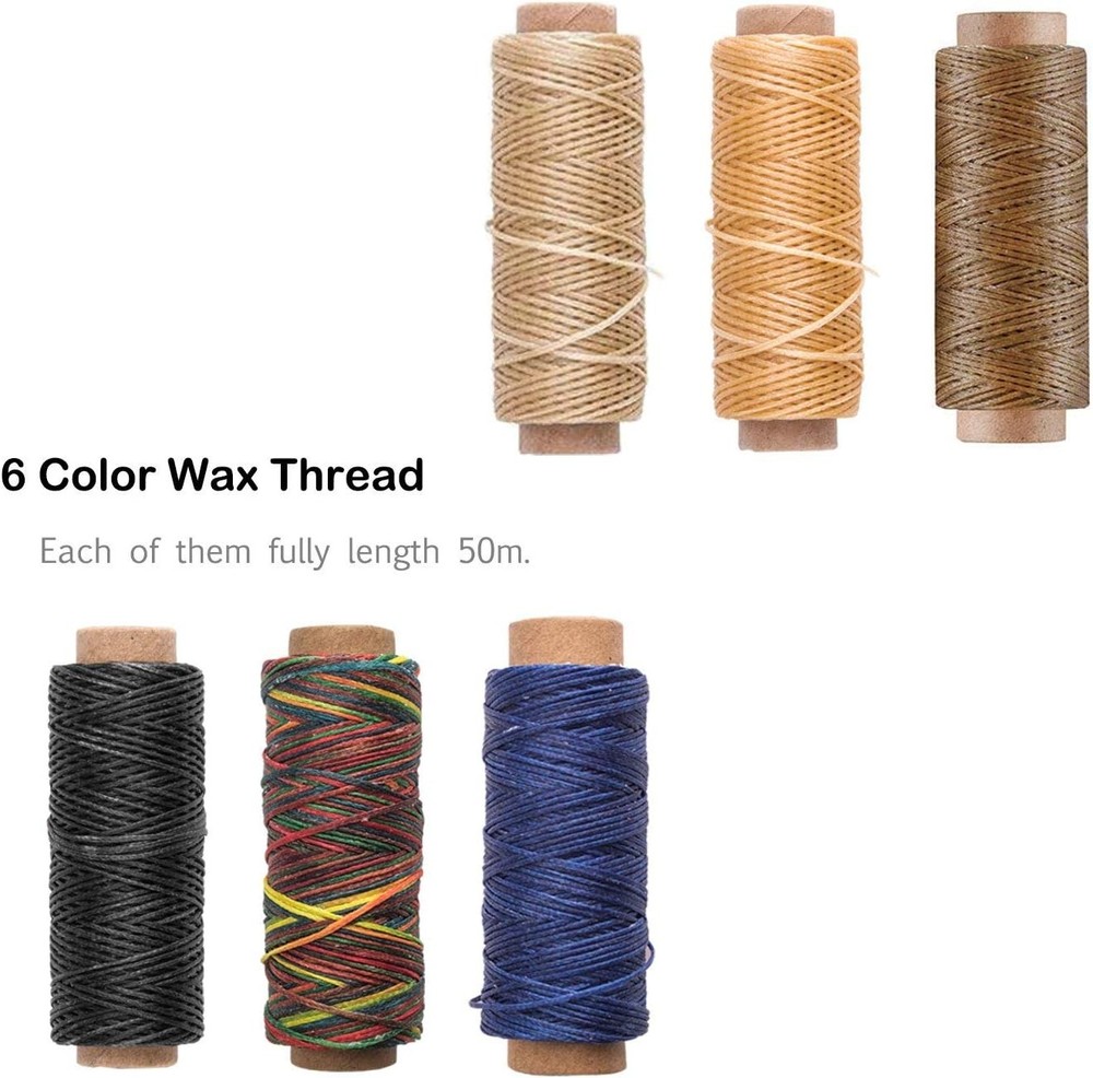 Deluxe Bookbinding Supplies Set - Real Bone Folder & 6 Colored Wax Threads