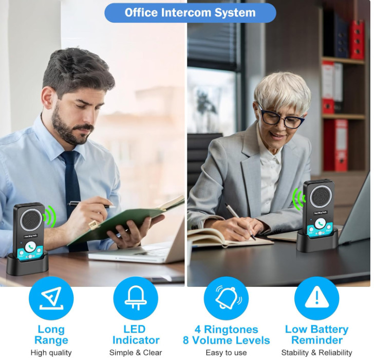 Intercoms Wireless for Home, 2 Way Audio Hands-Free Long Range Wireless Intercom