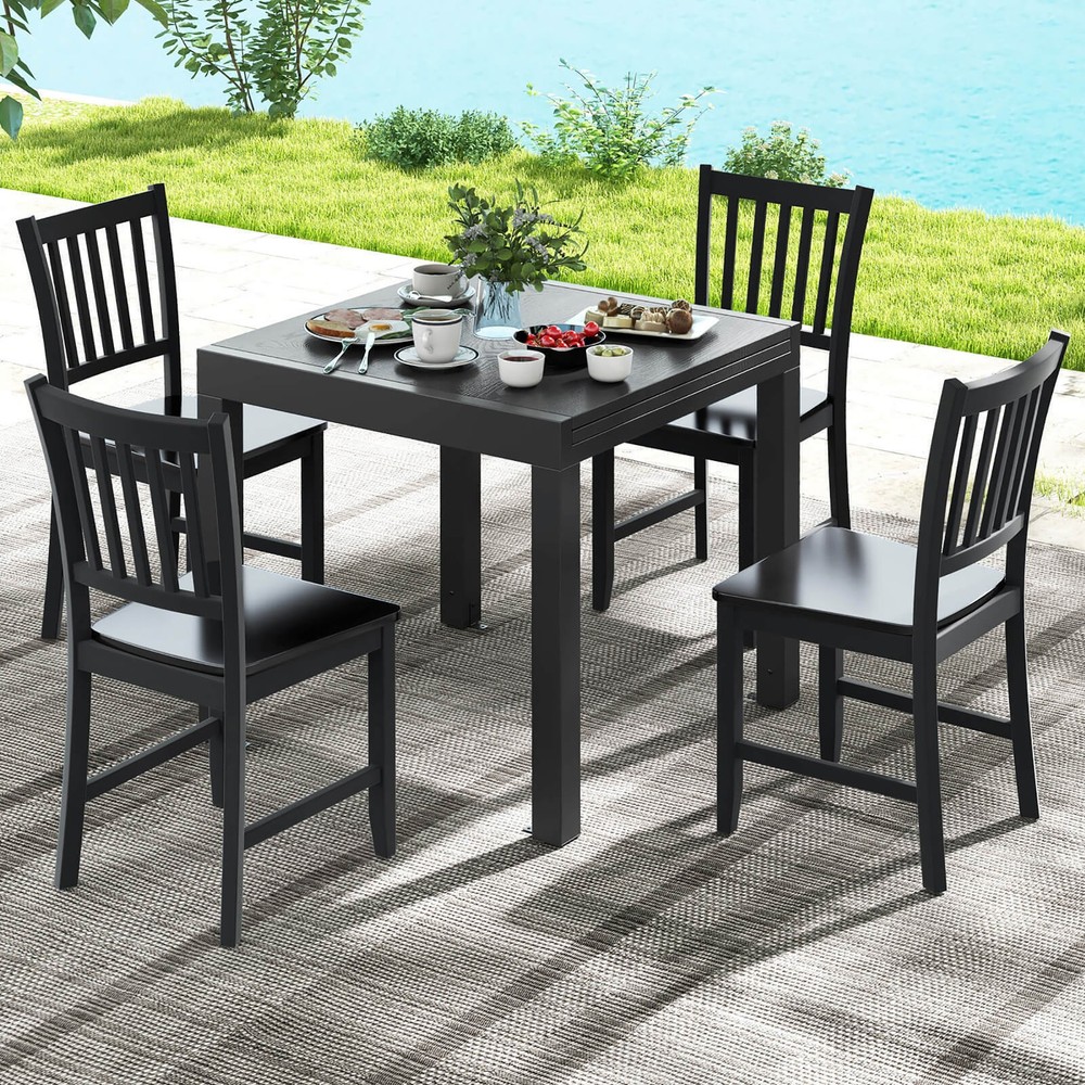 Patio Expandable Dining Table 31.5''-63'' Adjustable Rectangular All Weather