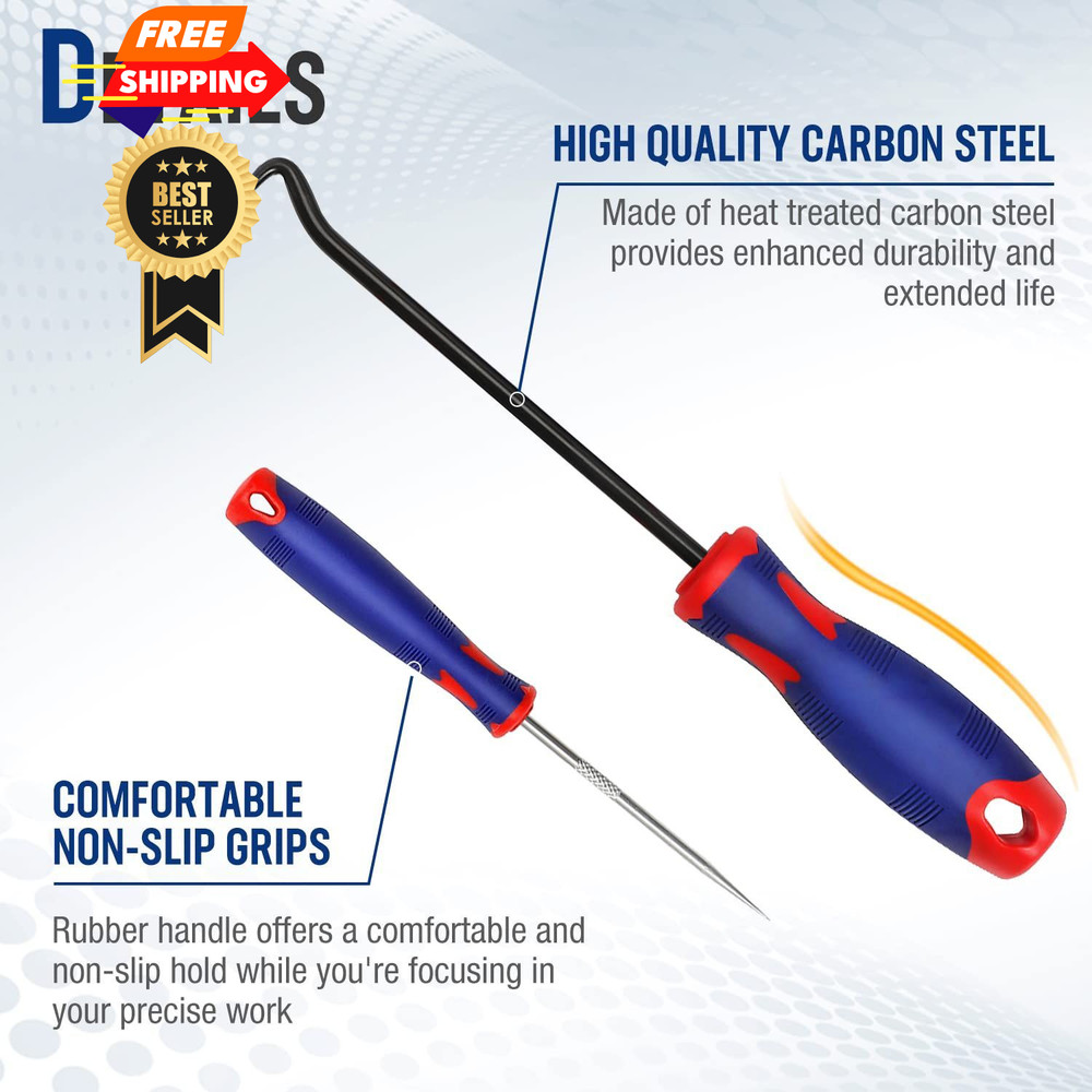 WORKPRO 9Pcs Precision Pick & Hook Set with Scraper, Small, Multicolor