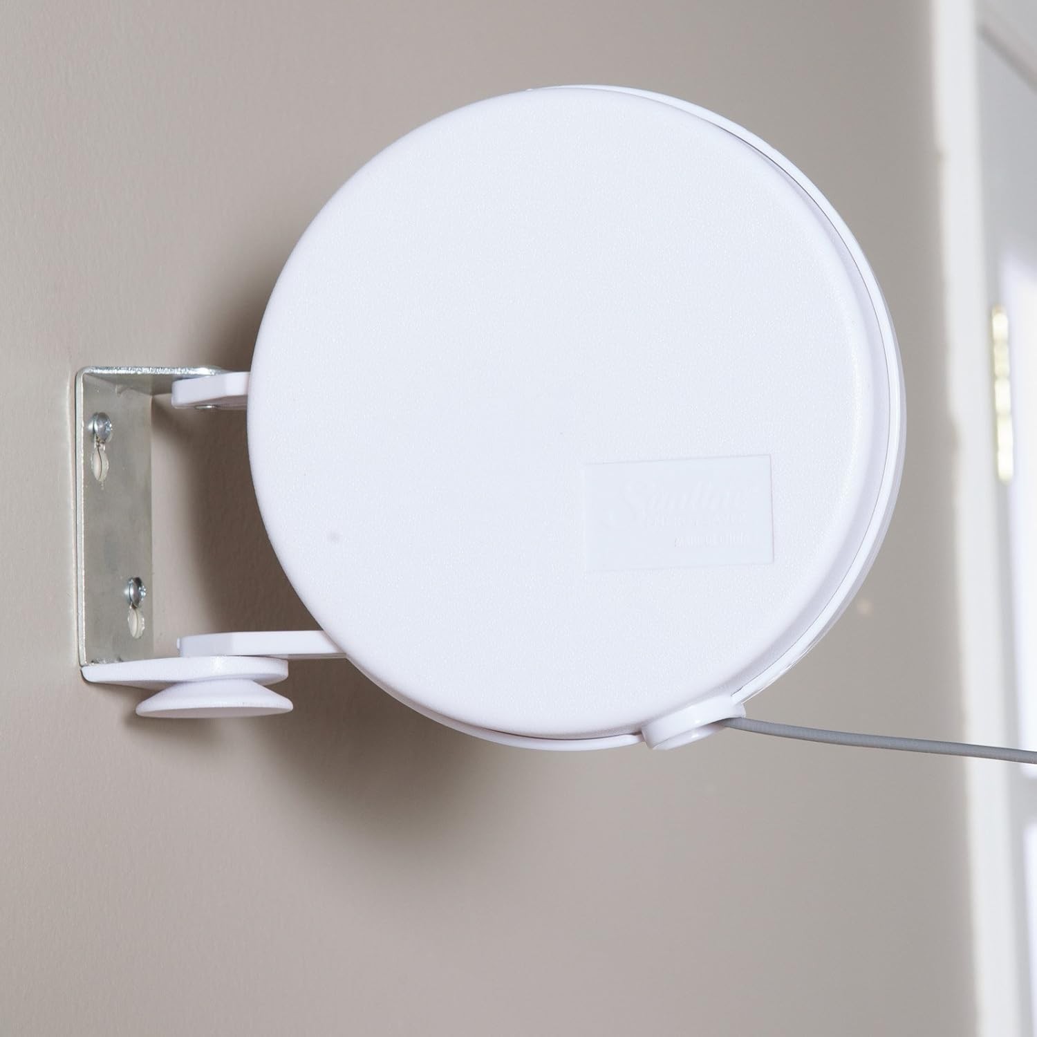 Single Line Retractable Clothesline for Hanging Laundry, 40 Feet, White