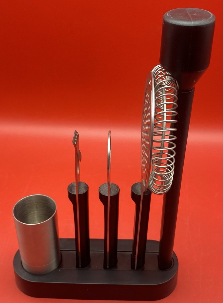 Rabbit Essential Bar Tool Set 6 Pc with Caddy Black