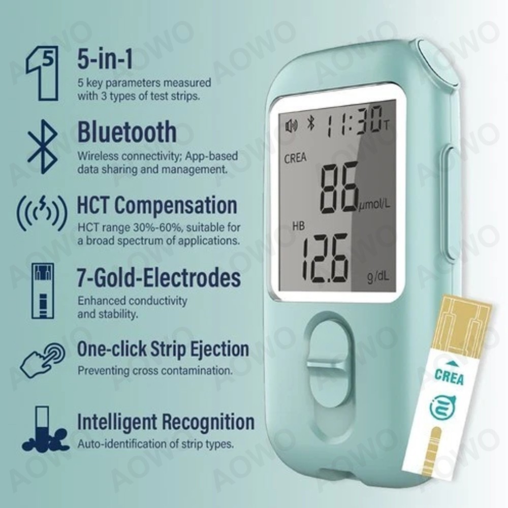 Blood Creatinine Test Meter – Home Kidney Function Checker Kit with 25 Strip