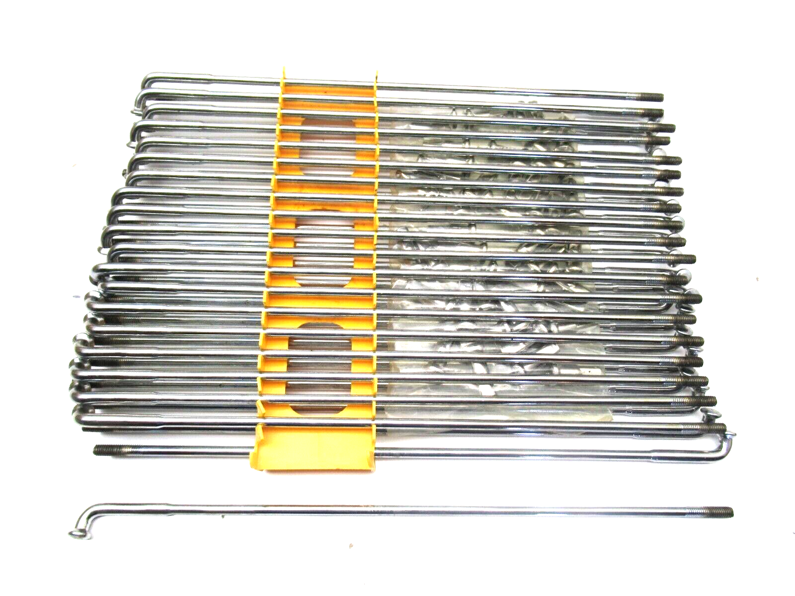 CHROME 21" SMOOTH SPOKE AND NIPPLE SET 40 PIECES EACH, FOR HARLEY STEEL HUBS