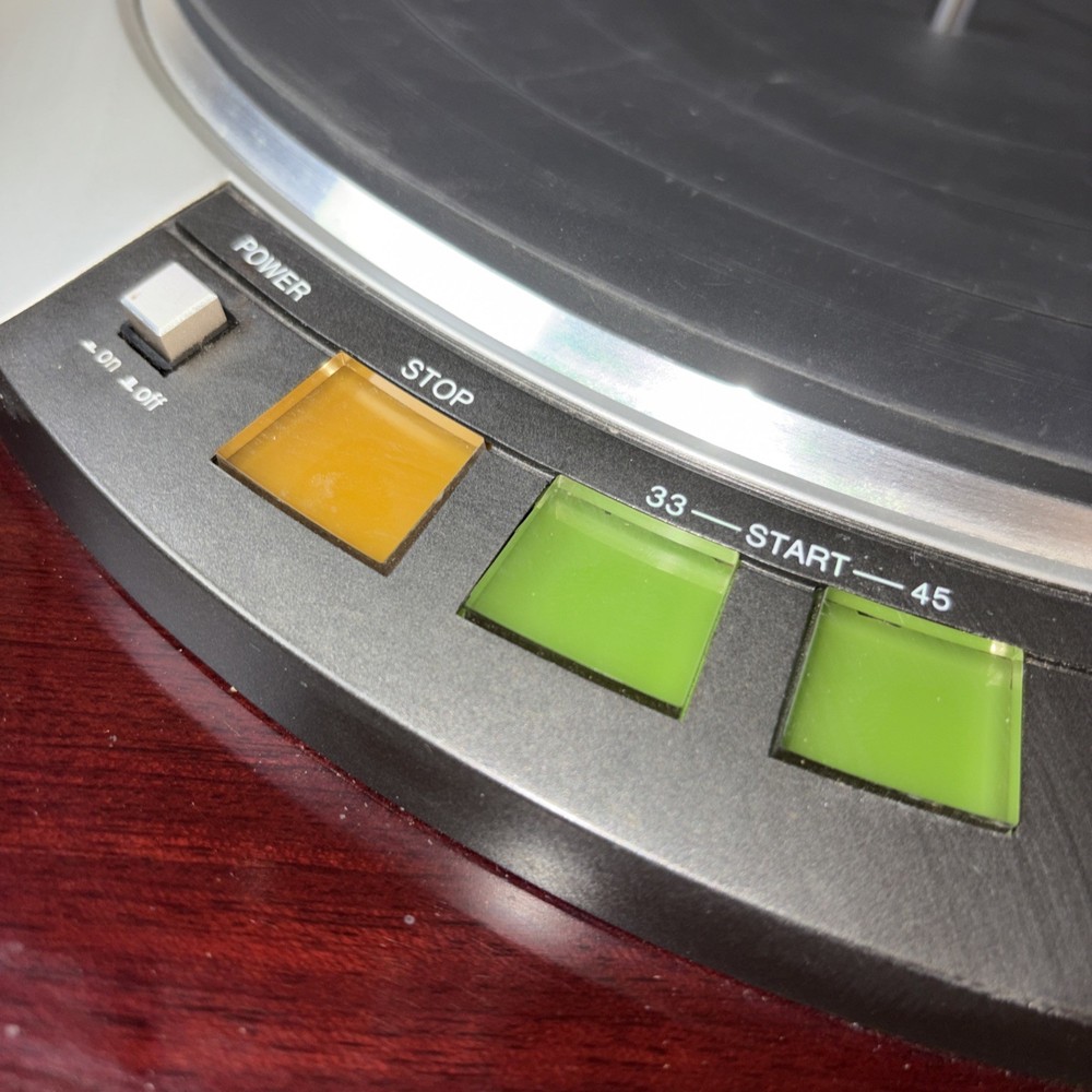 DENON DP-57L Automatic Direct Drive DD Record Player Brown Missing 1 Foot Read