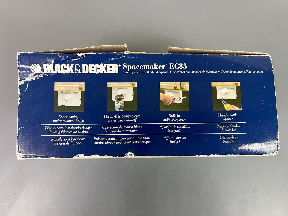 BLACK+DECKER Spacemaker Under-Counter Can Opener Knife Sharpener EC85 OPEN BOX