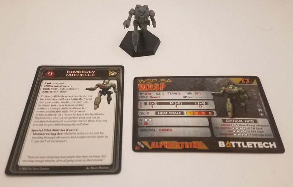Battletech Alpha Strike - Wasp *Mech & Cards*