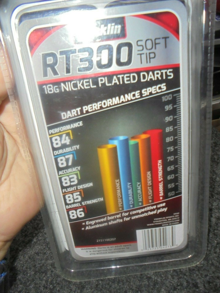 FRANKLIN RT300 SOFT TIP 18G NICKEL PLATED DARTS