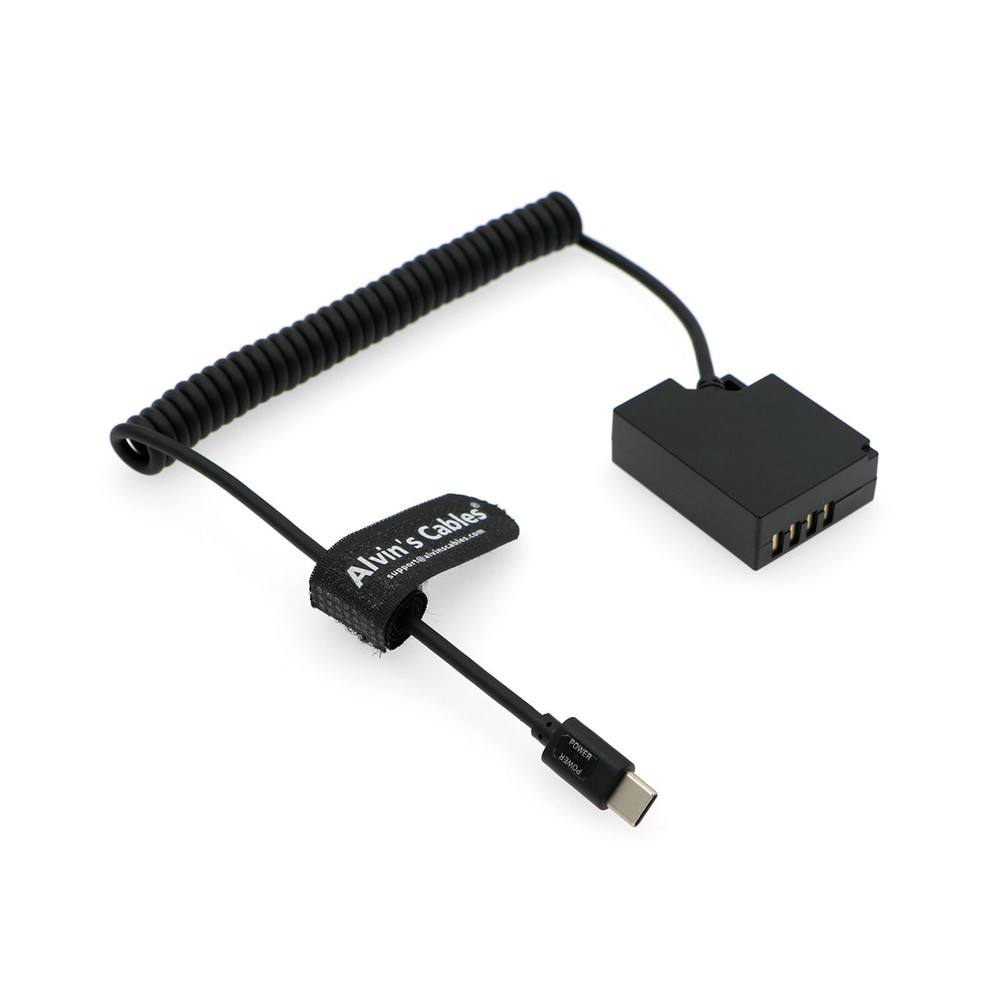 PD Type C to Decoding NP W126 Dummy Battery Coiled Power Cable for Fujifilm Fuji