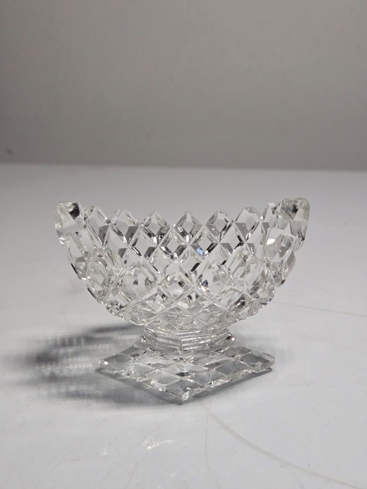vintage lead Crystal Open Salt cellar