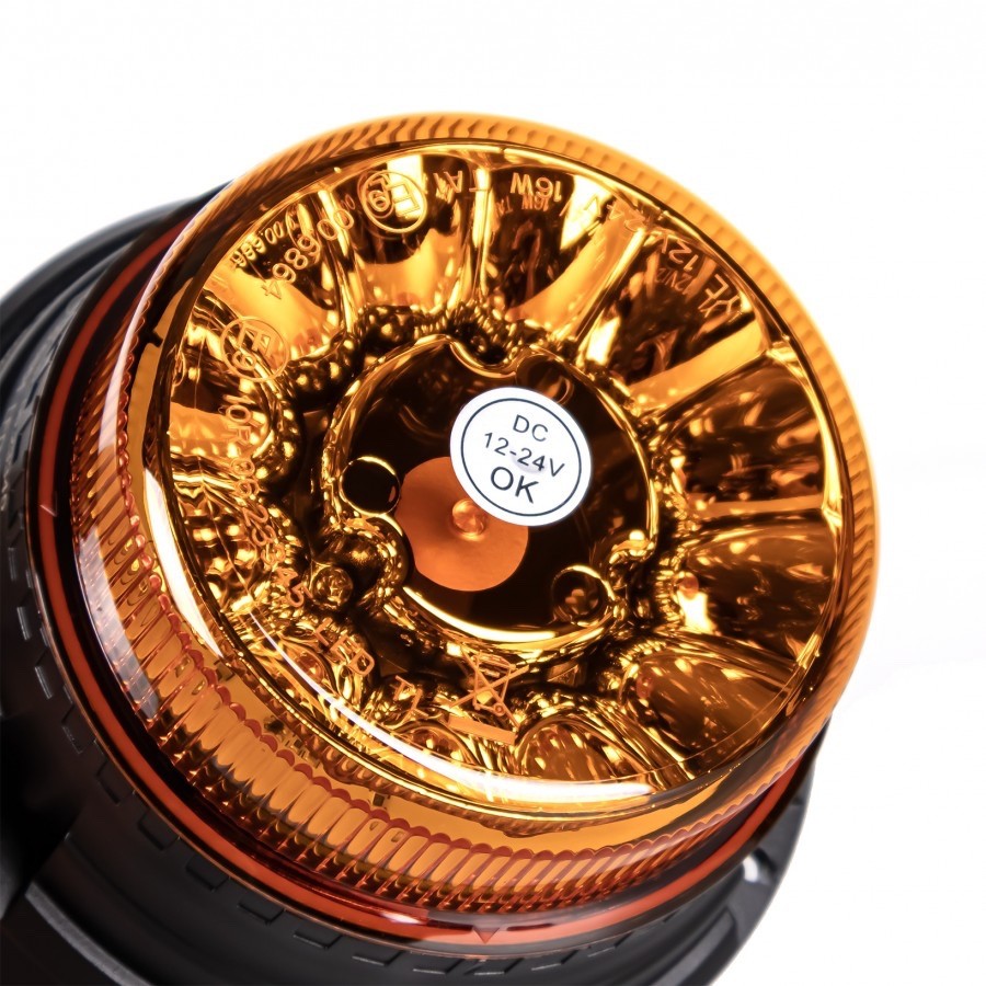 Three Bolt Mount R65 Rotating Flashing Amber LED Strobe Beacon Tractor Digger