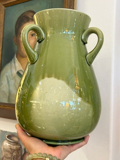 Antique Celadon Glaze Large Pottery Vase