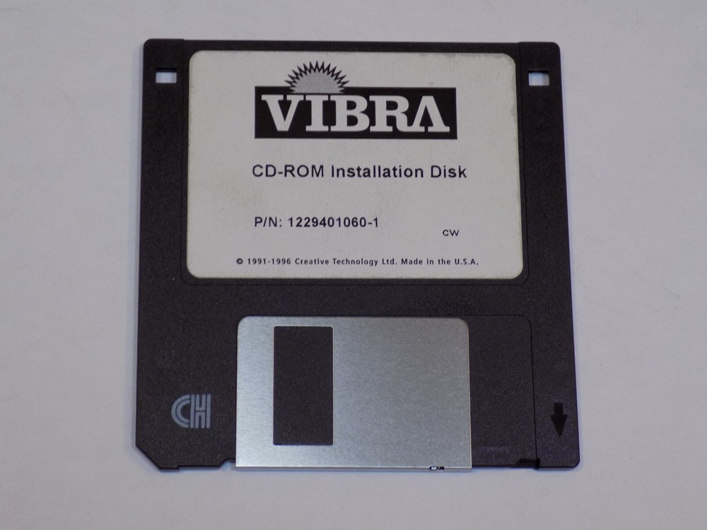 Vibra Installation  3.5" Disk Windows PC MS Computer CD-Rom Installation 1996