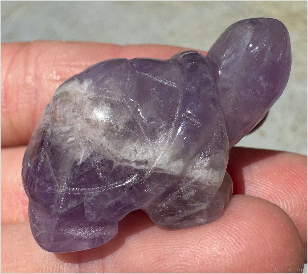Chevron Amethyst TURTLE Totem - Slow down & Enjoy Life!