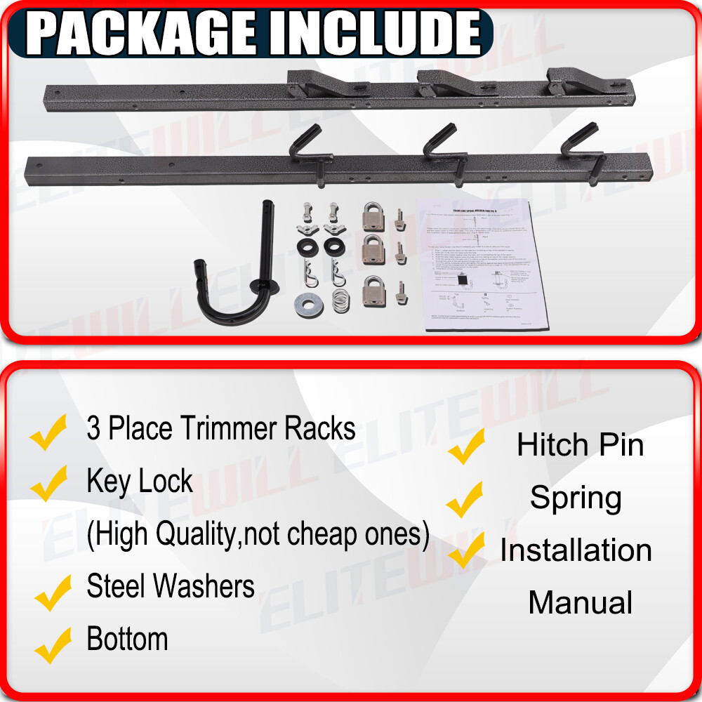 ELITEWILL 3 Place Weedeater Rack & 2 Place Backpack Blower Rack for Open Trailer