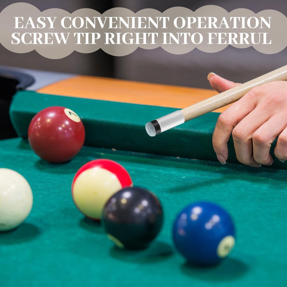 ElevateTech 10 Sets Billiard Cues Tips Replacement Kit with White Pool