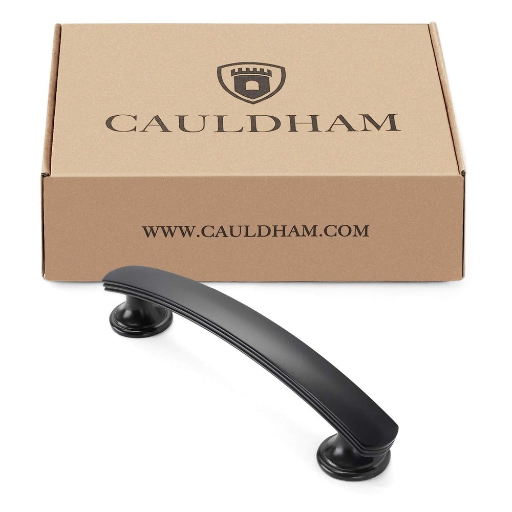 CAULDHAM 10 Pack Solid Kitchen Cabinet Arch Pulls Handles (3-3/4" Hole Center...