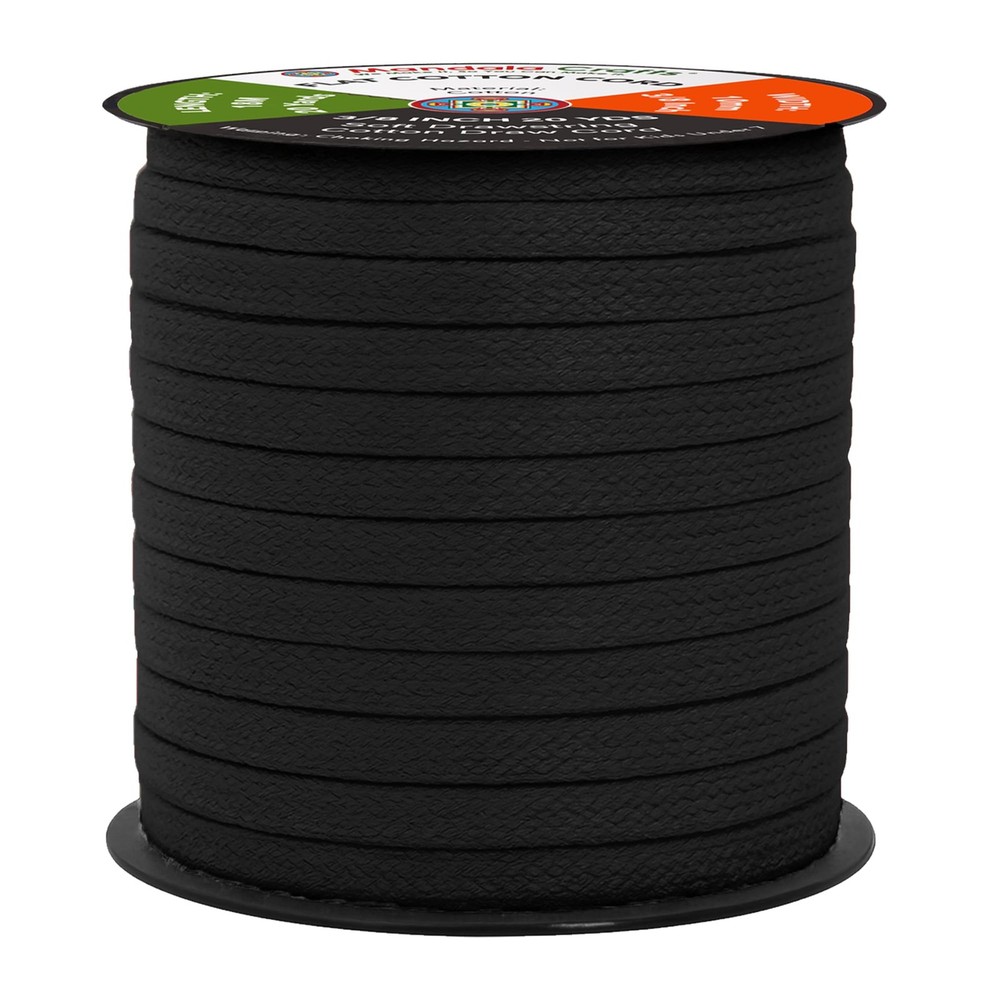 Mandala Crafts Black Flat Drawstring Cord Replacement 3/8 Inch 20 YDs
