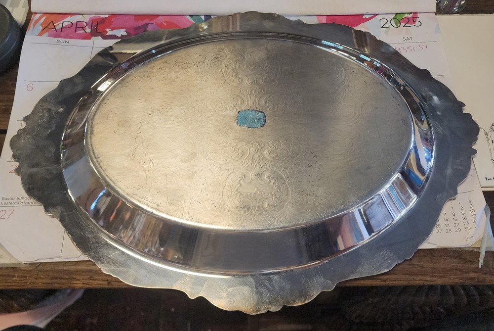 Wallace Baroque Silverplate Serving Tray #273 Oval
