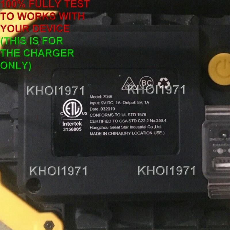 WALL Charger AC adapter for 7046 HYPER TOUGH work light 2500 lumens 9V-VOLT